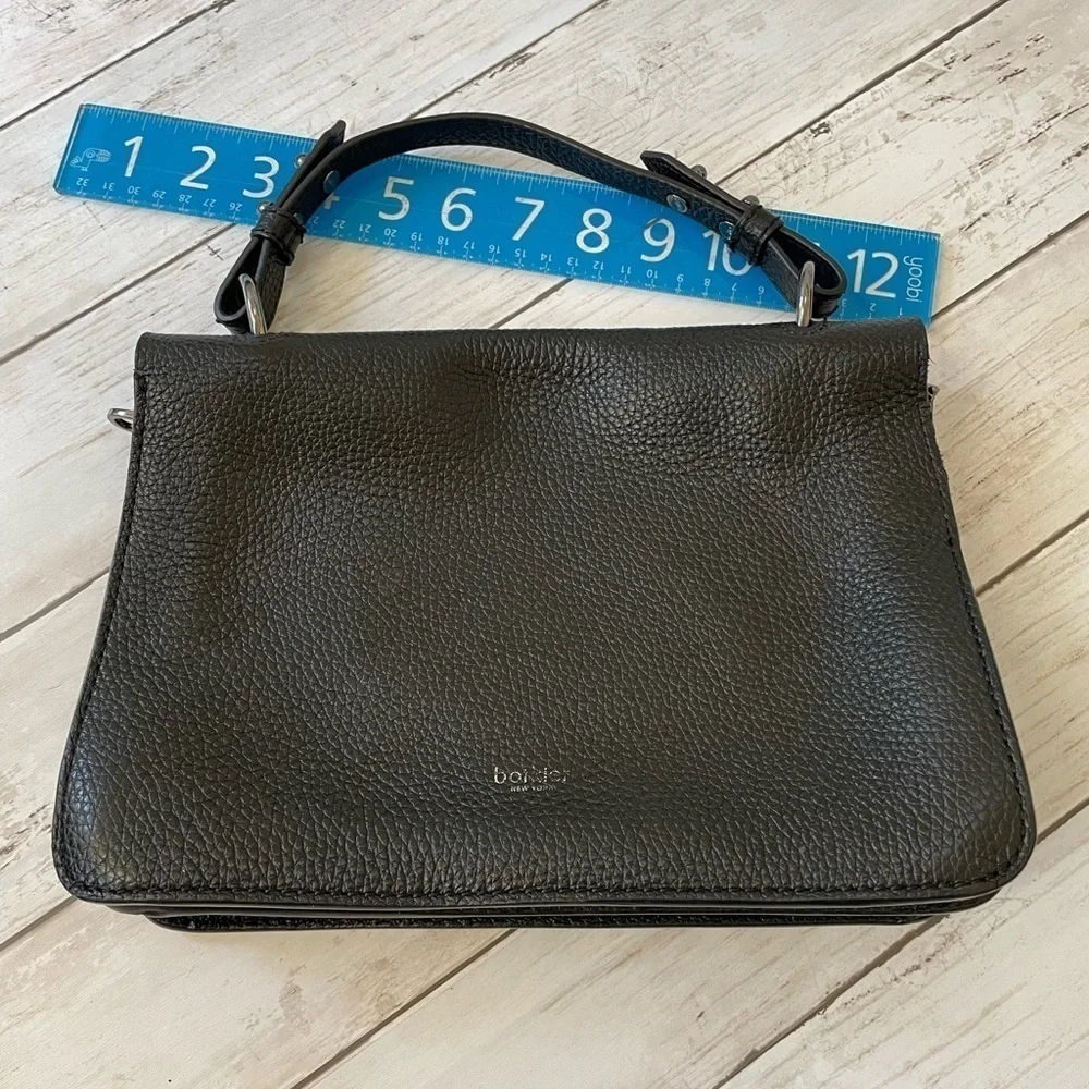 BOTKIER Valentina pebbled leather women's top handle crossbody BLACK/HEM…